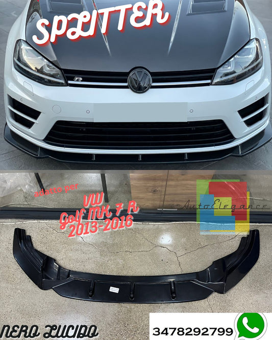 Splitter Anteriore VW VOLKSWAGEN Golf MK 7 R 2013-2016 Versione 2 Con ABE TÜV