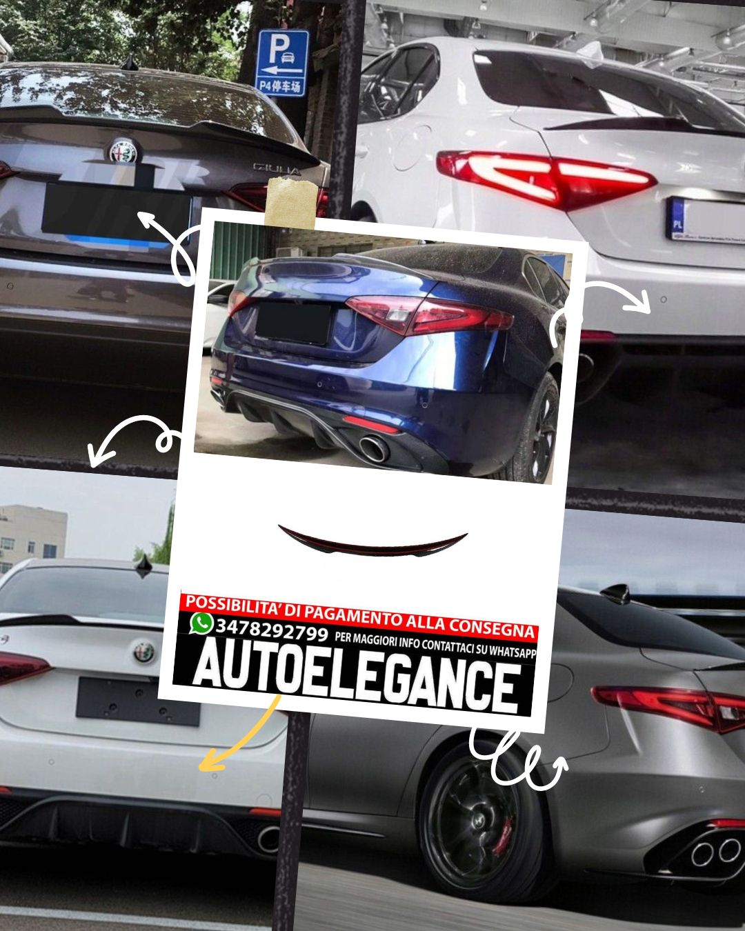 SPOILER adatto per Alfa Romeo Giulia 2015+