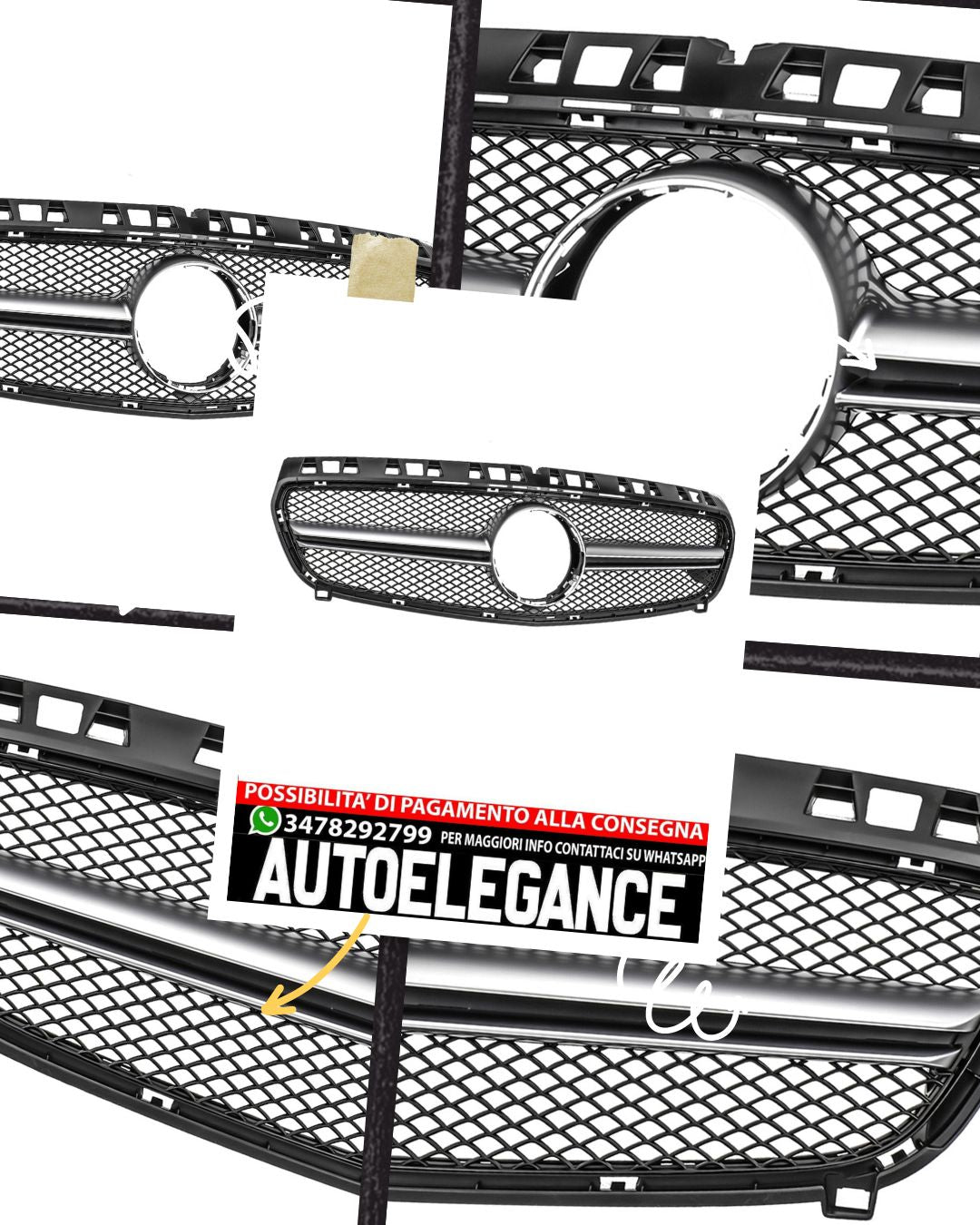 GRIGLIA GT Panamericana adatto per Mercedes Classe A W176 A45 12-15 cromato