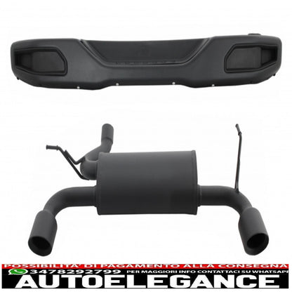 Metal Rear Bumper with Full Exhaust System Rear Axle Fit for Jeep Wrangler Rubicon JK (2007-2017) Dual Exhaust