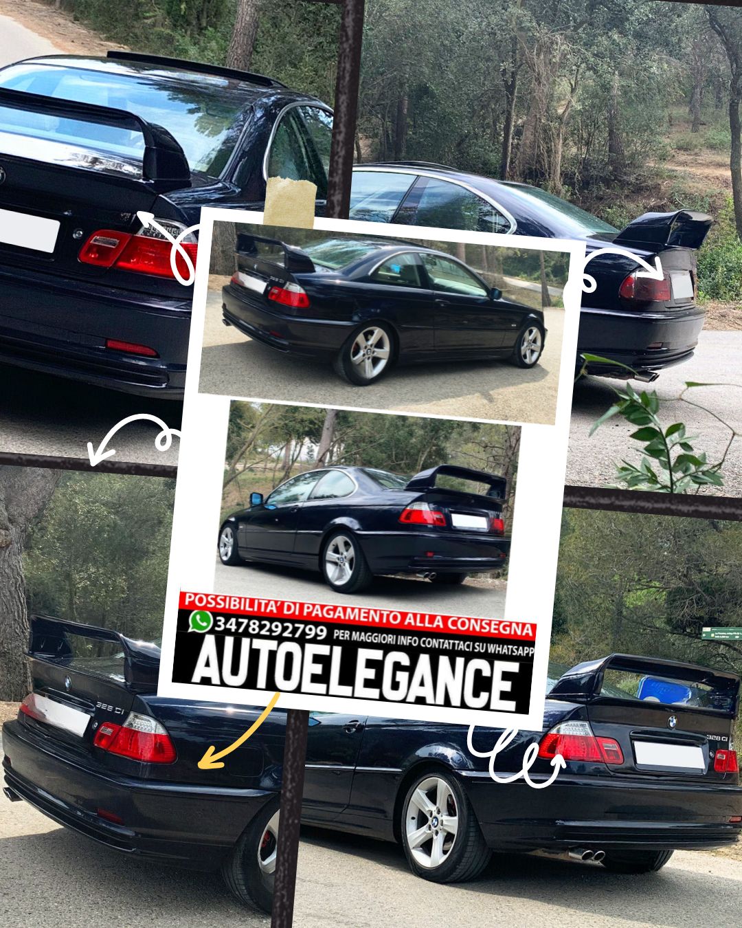 SPOILER SPOILER ADATTO PER  BMW SERIE 3 E46 COUPE (2 porte) M3 GT  SPORT - DRIFT