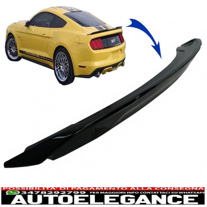 Spoiler per bagagliaio adatto per Ford Mustang MK6 VI sesta generazione (2015-2020) GT350 design nero pianoforte