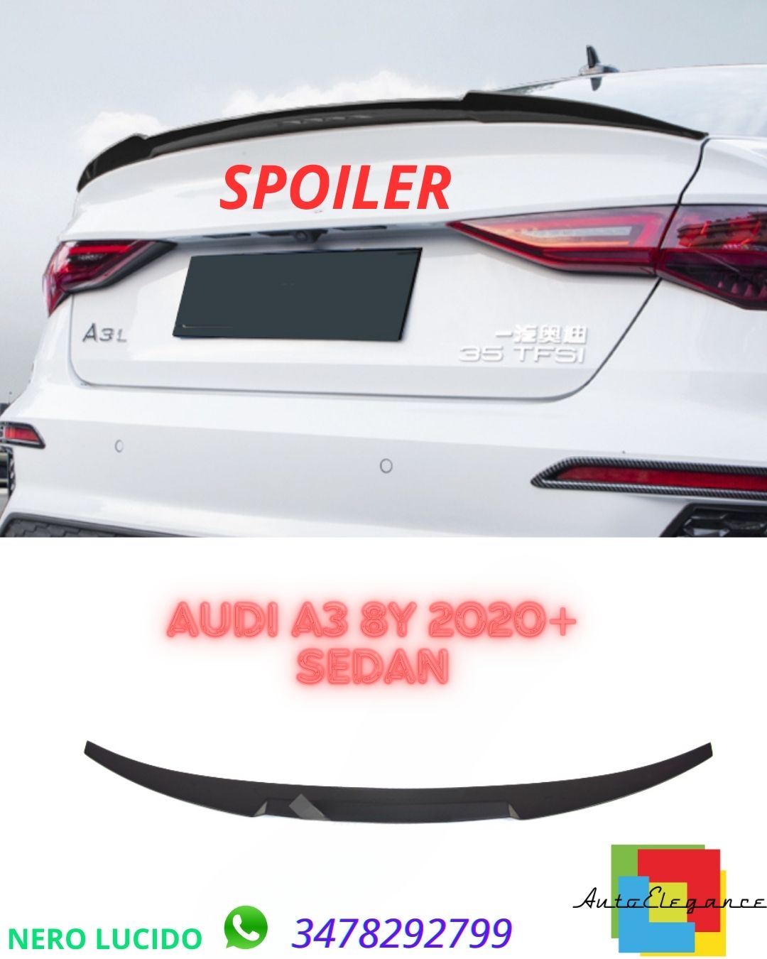 ✨SPOILER adatto perAudi A3 8Y 2020+ Sedan✨
