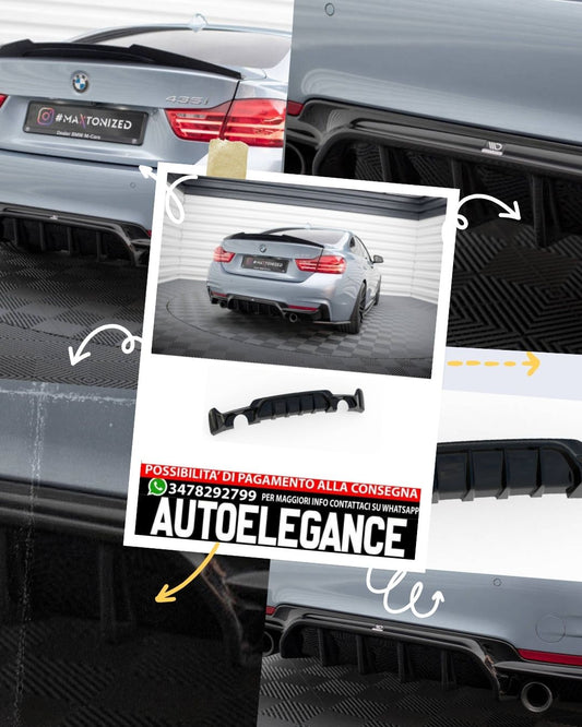 REAR DIFFUSER SUITABLE FOR BMW 4 COUPÉ / GRAN COUPE M-PACK F32 / F36 (VERSION WITH EXHAUST ON BOTH SIDES) 