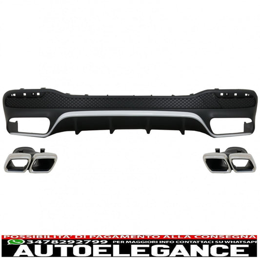 Diffusore d'aria per paraurti posteriore con terminali di scarico adatto per mercedes classe gls x166 suv facelift (09.2015-2019) design gls63