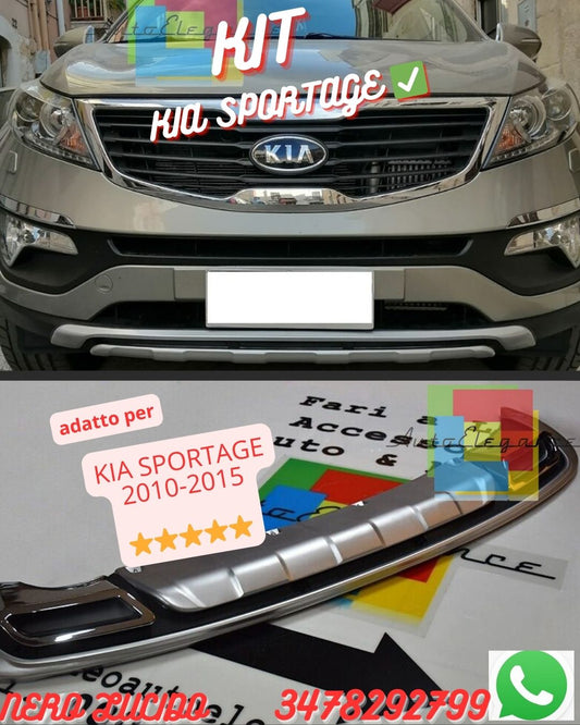 KIT SOTTO PARAURTI ANTERIORE + POSTERIORE ADATTI POUR KIA SPORTAGE 2010-2015✅