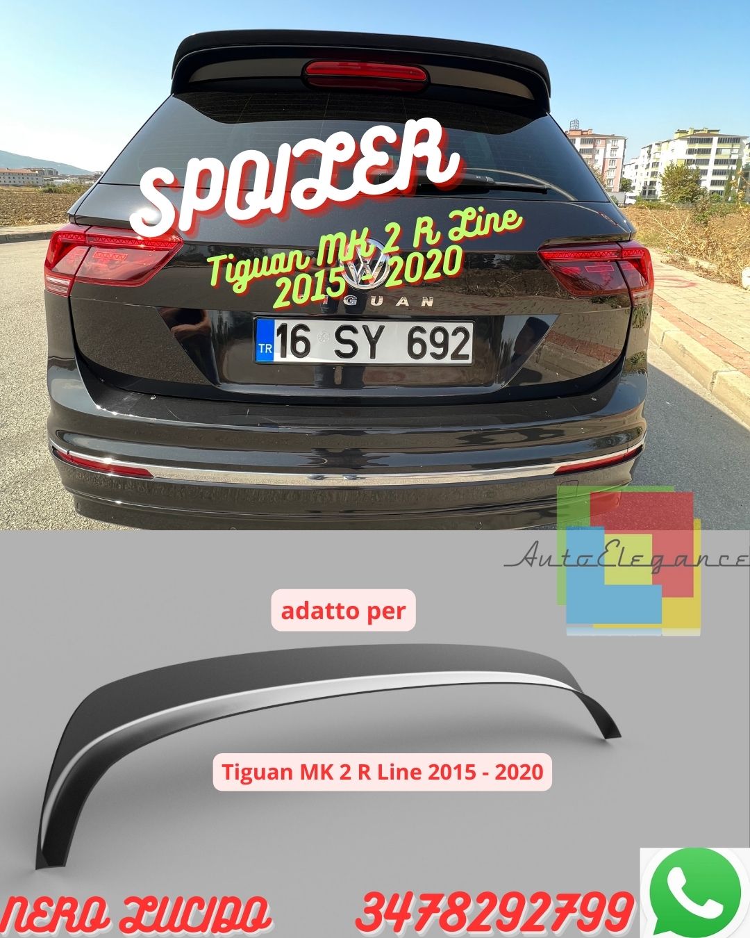 ✨✨Spoiler Posteriore VOLKSWAGEN Tiguan MK 2 R Line 2015 - 2020✨✨