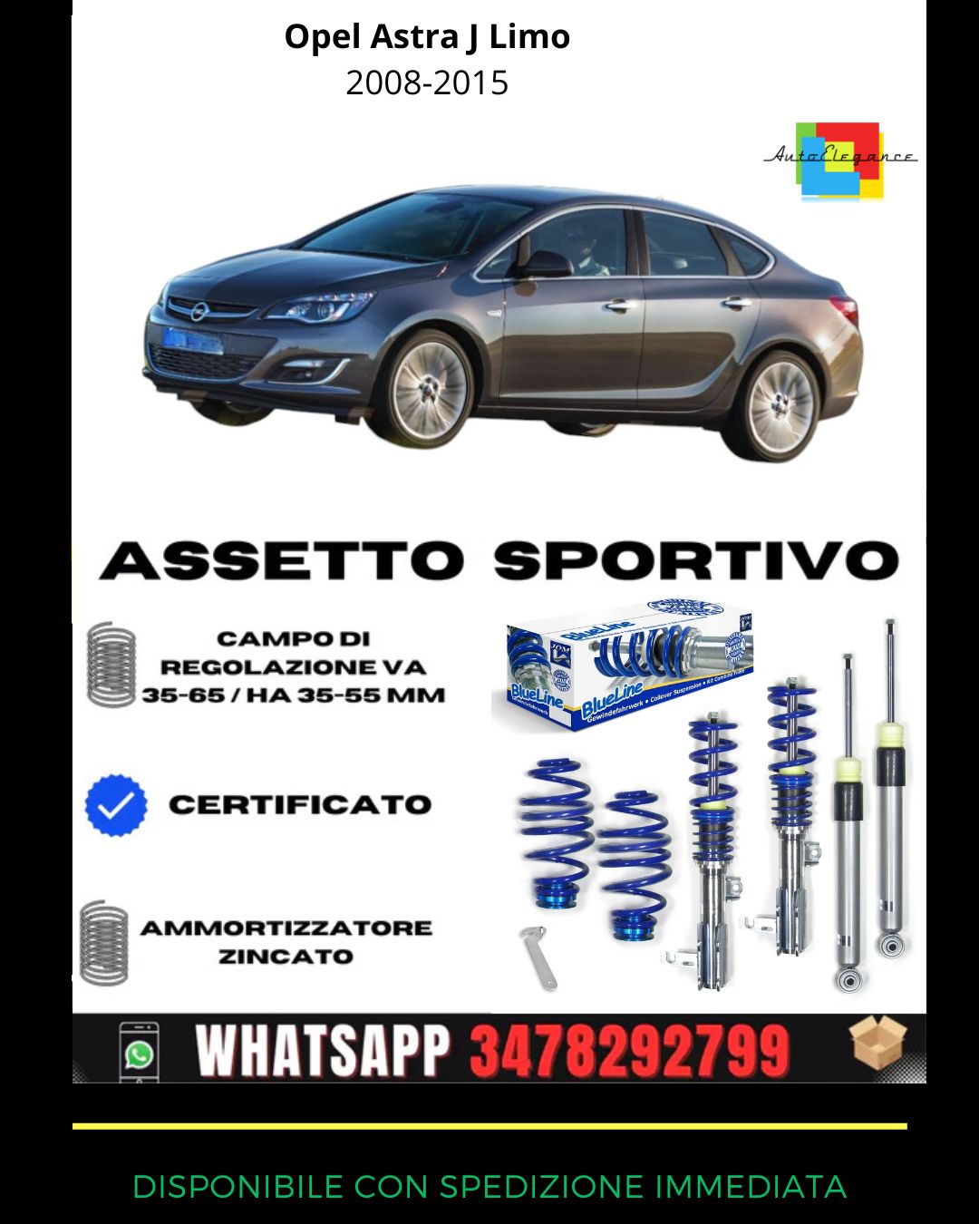 🔥Assetto sportivo ADATTO PER Opel Astra J Limo 2008-2015🔥