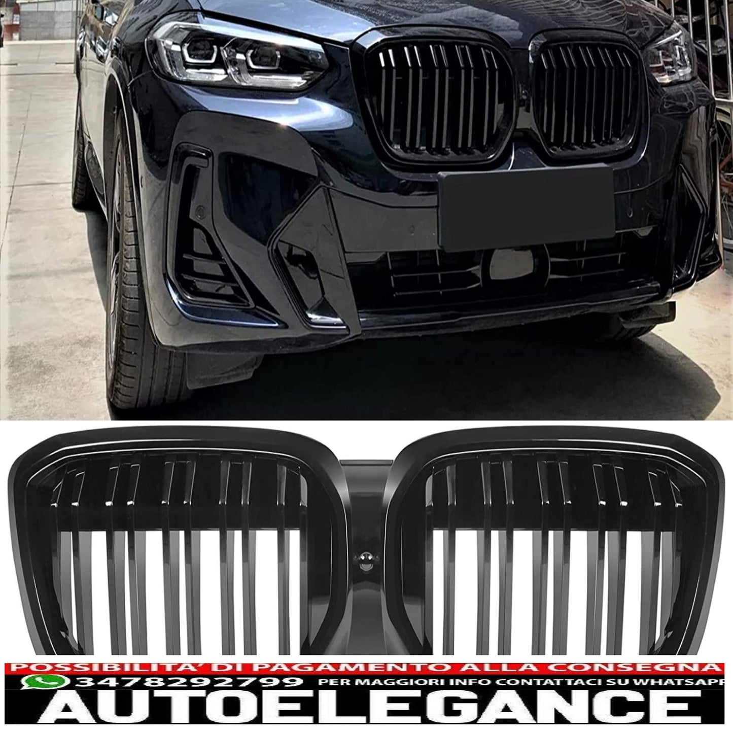 adatto per bmw ix3 g08 lci sport griglia radiatore doppia barra griglia lucida nero-mostra il titolo originaletesto originalepasst für bmw ix3 g08 lci sport kühlergrill doppelsteg grill glanz schwarz AUTOELEGANCERICAMBI