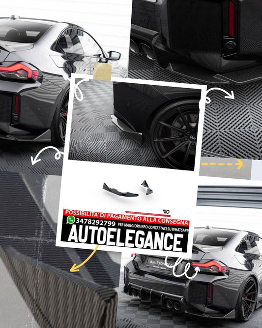 CARBON FIBER REAR SIDE SPLITTERS suitable compatible for BMW M2 G87 (2023 - ) 