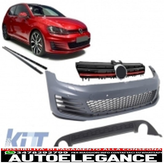 complete body kit suitable for vw golf 7 vii 2013-2016 gti look with front grille 