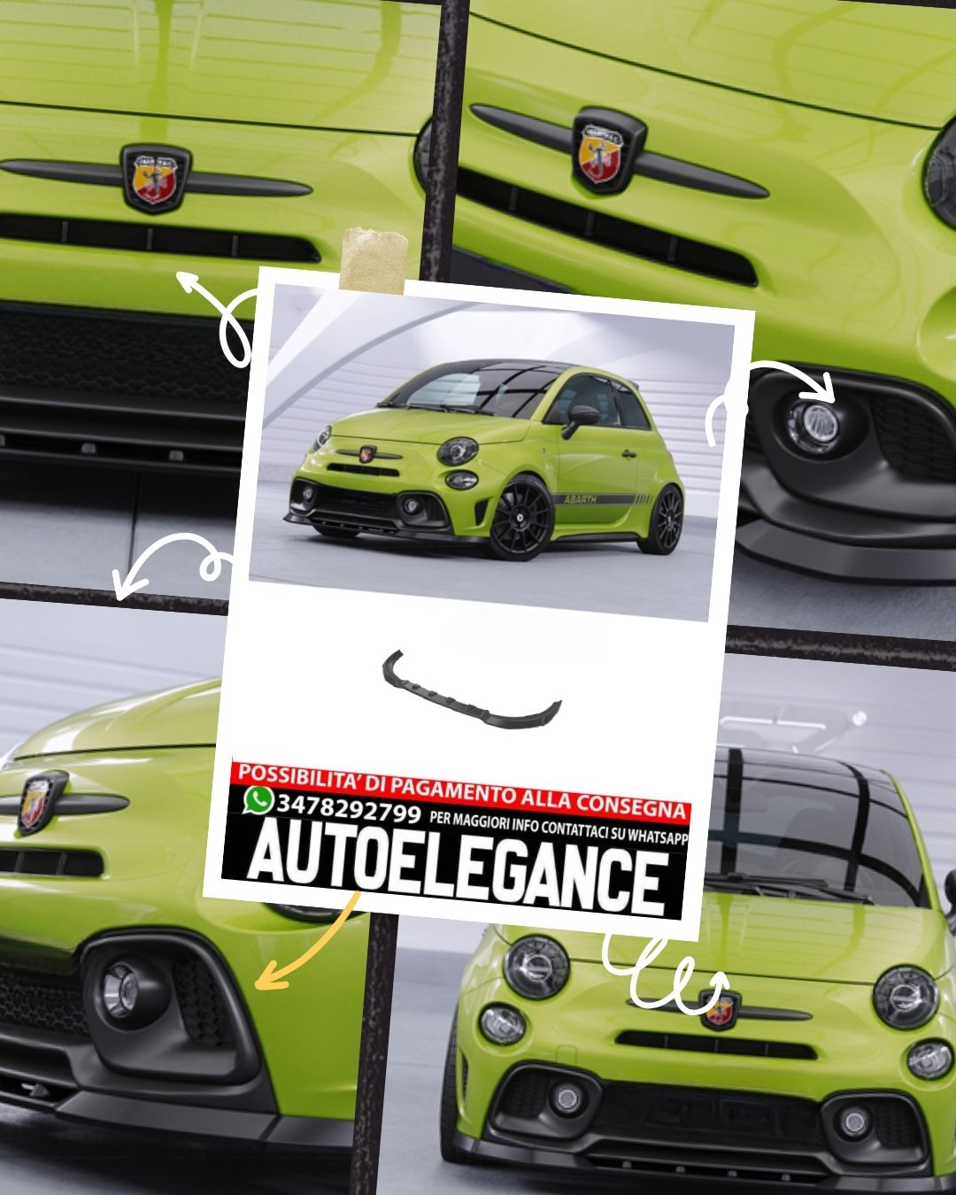 SPOILER sur mesure pour Fiat 500 Abarth 595