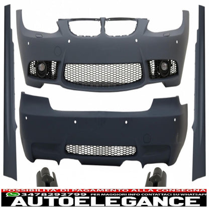 Complete body kit with piano black exhaust tips suitable for bmw 3 series e92 coupe e93 cabrio non-lci (2006-2009) m3 design
