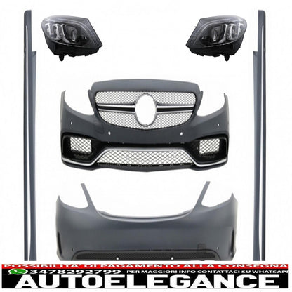 body kit with full led headlights suitable for mercedes c class w205 sedan (2014-2018) design c63