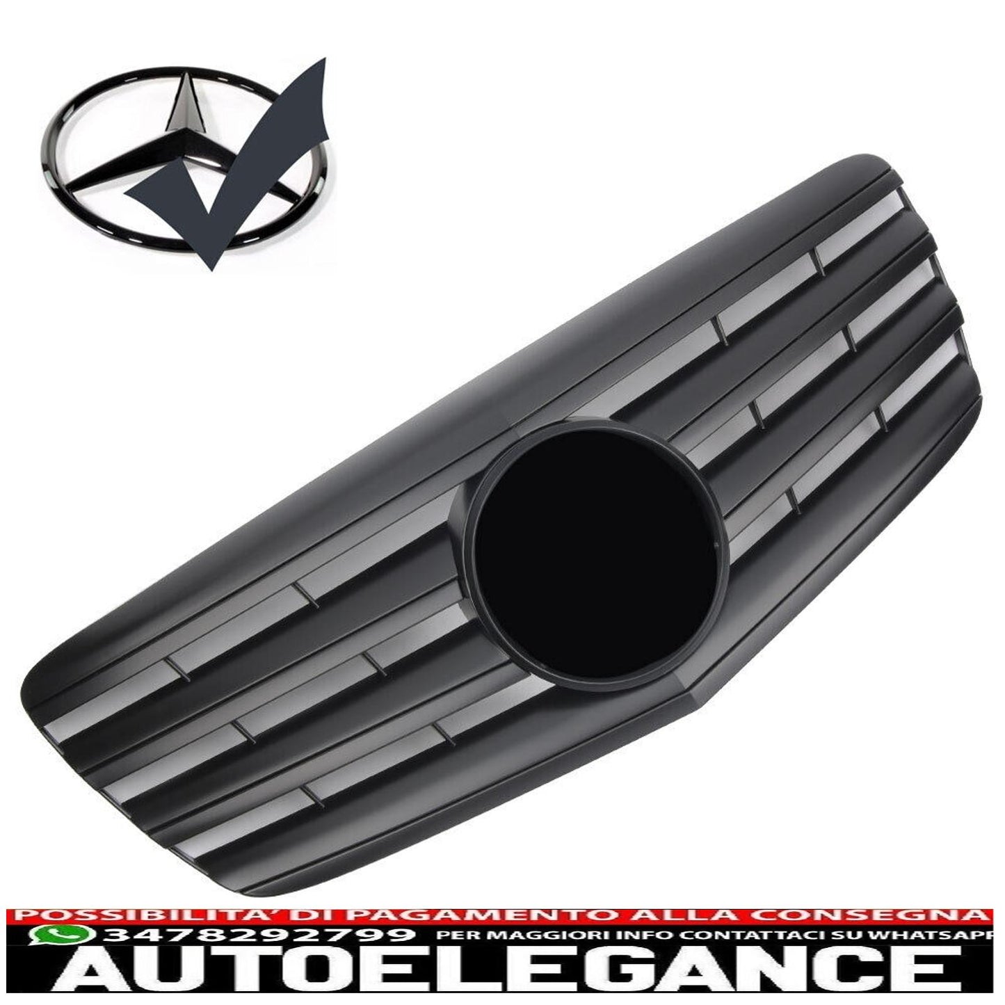 Griglia del radiatore sportiva per Mercedes W211 S211 E del 2006 nero opaco