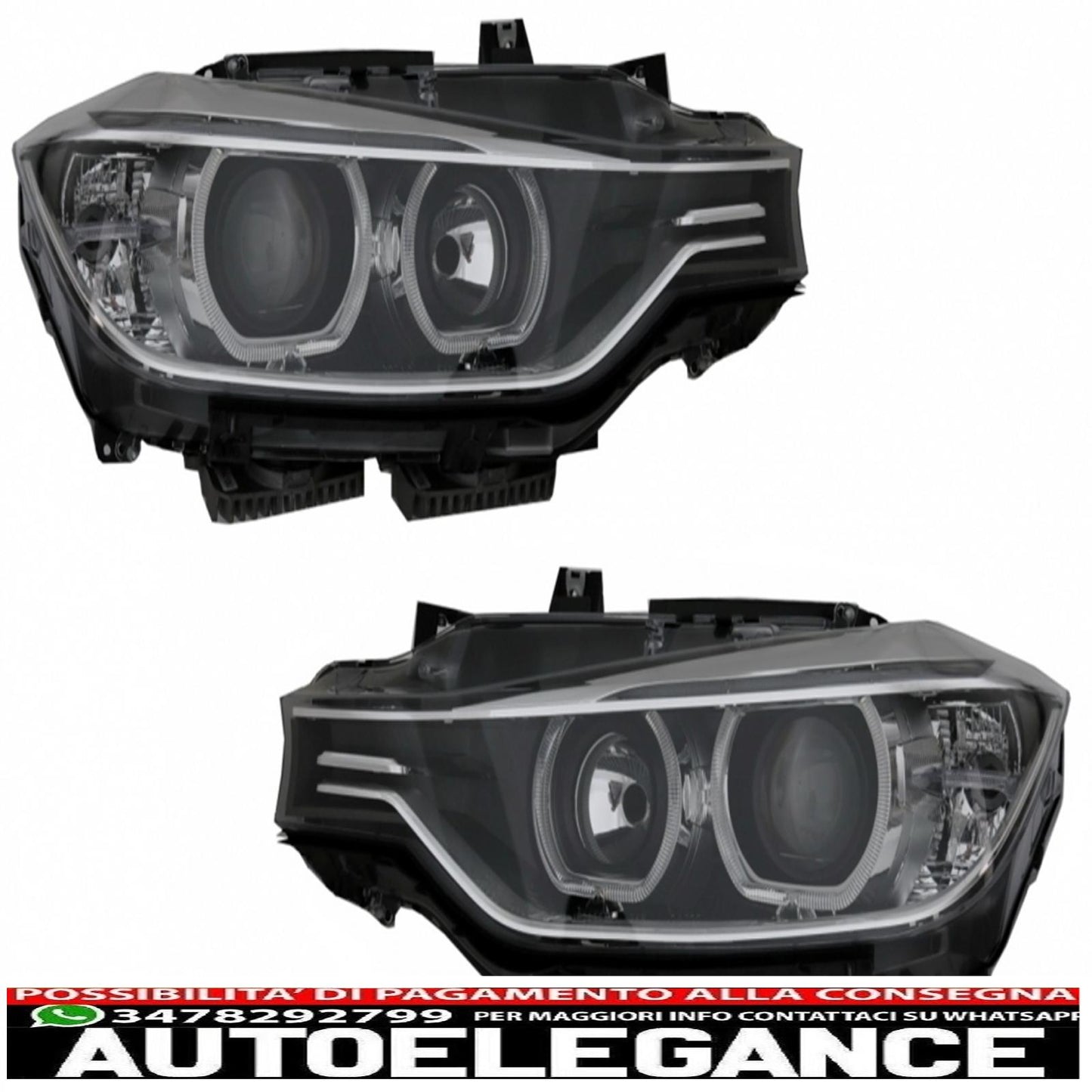 led drl angel eye headlights with projector suitable for bmw 3 series f30 f31 (2011-2015) 