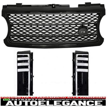 central grille and side vents suitable for land rover vogue iii l322 (2006-2009) black grey autobiography supercharged edition
