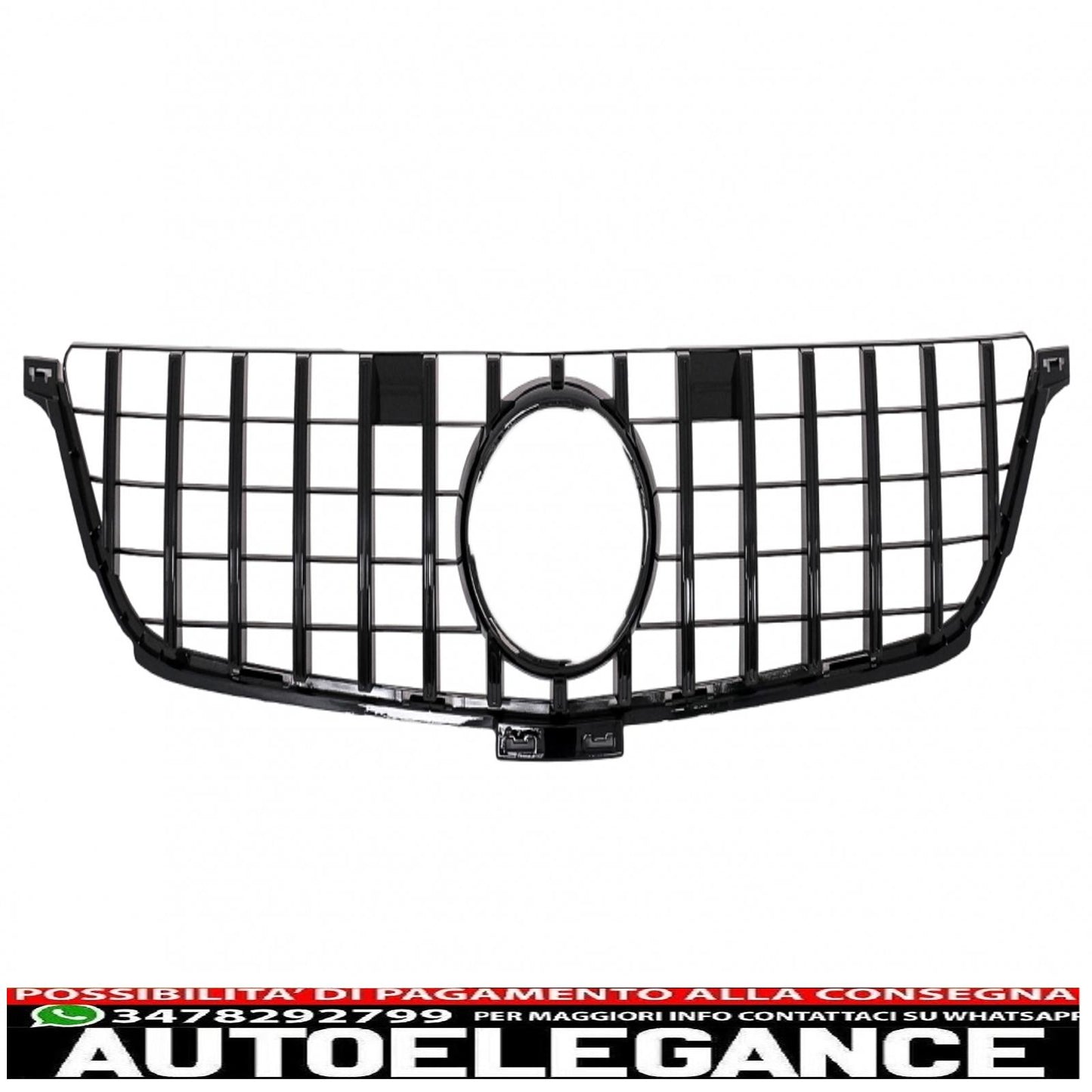 griglia anteriore adatta per mercedes classe ml w166 (2012-2014) gt-r design panamericana nera