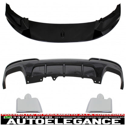 Labbro spoiler paraurti anteriore adatto per bmw serie 5 f10 f11 (2011-2017) con diffusore d'aria a doppia uscita e finali marmitta m-performance pianoforte nero