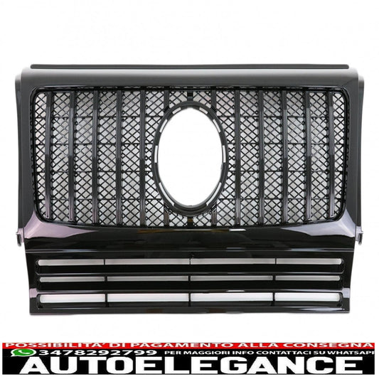 griglia anteriore adatta per mercedes classe g w463 (1990-2014) nuova g63 gt-r design panamericana nero pianoforte