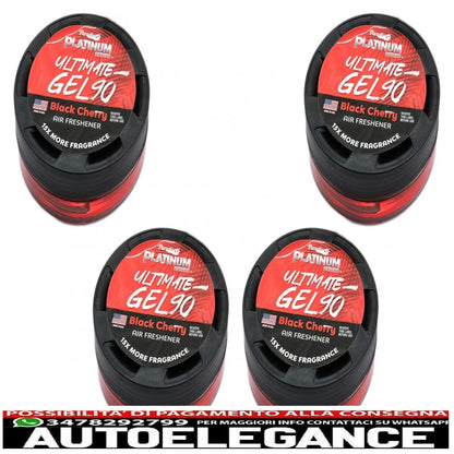 Paradise Fresh Air Ultimate Gel Air Freshener Platinum Series Eliminates Odors 4 Jars of Cherry 
