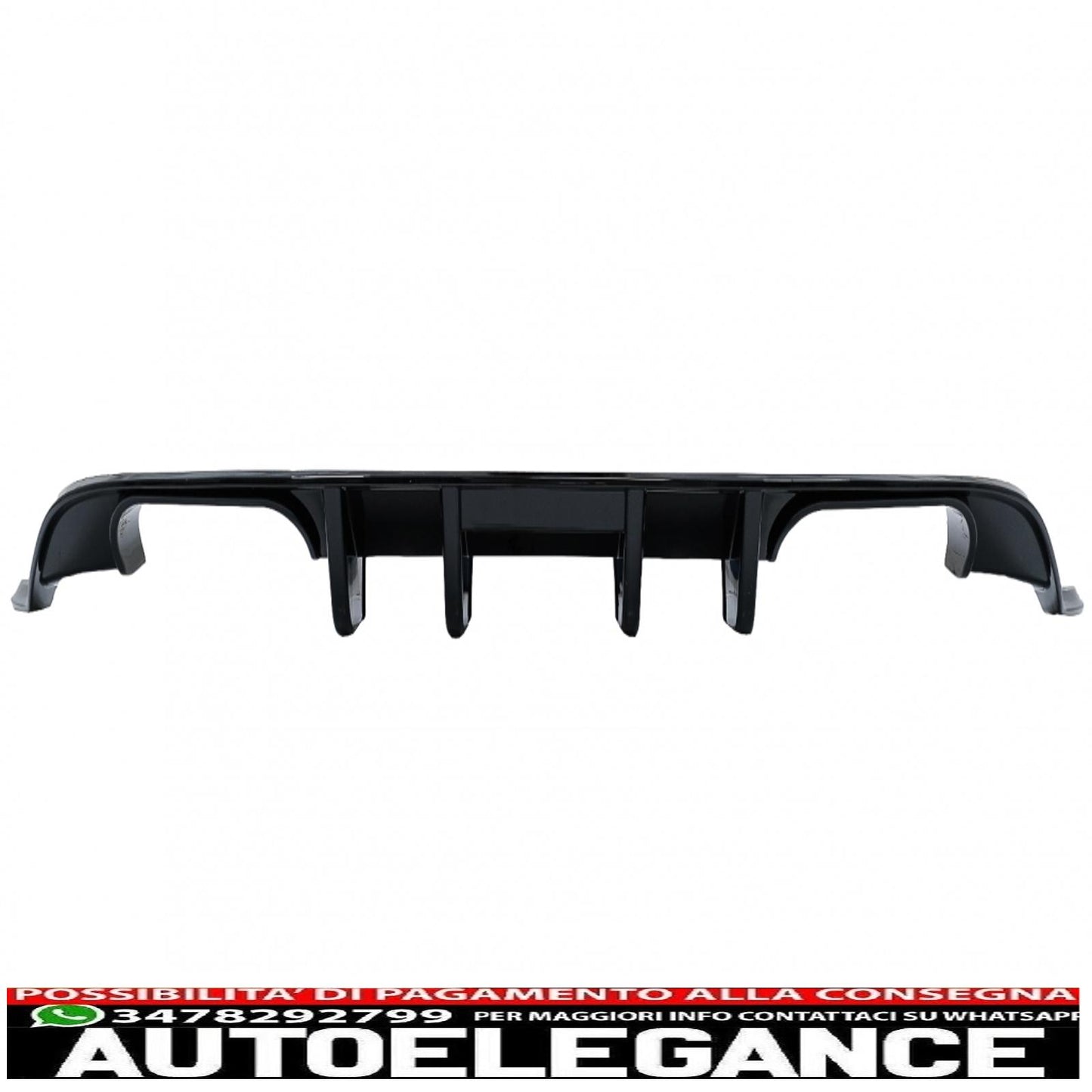 Diffusore aria paraurti posteriore adatto per vw golf 7.5 (2017-2019) r look nero pianoforte