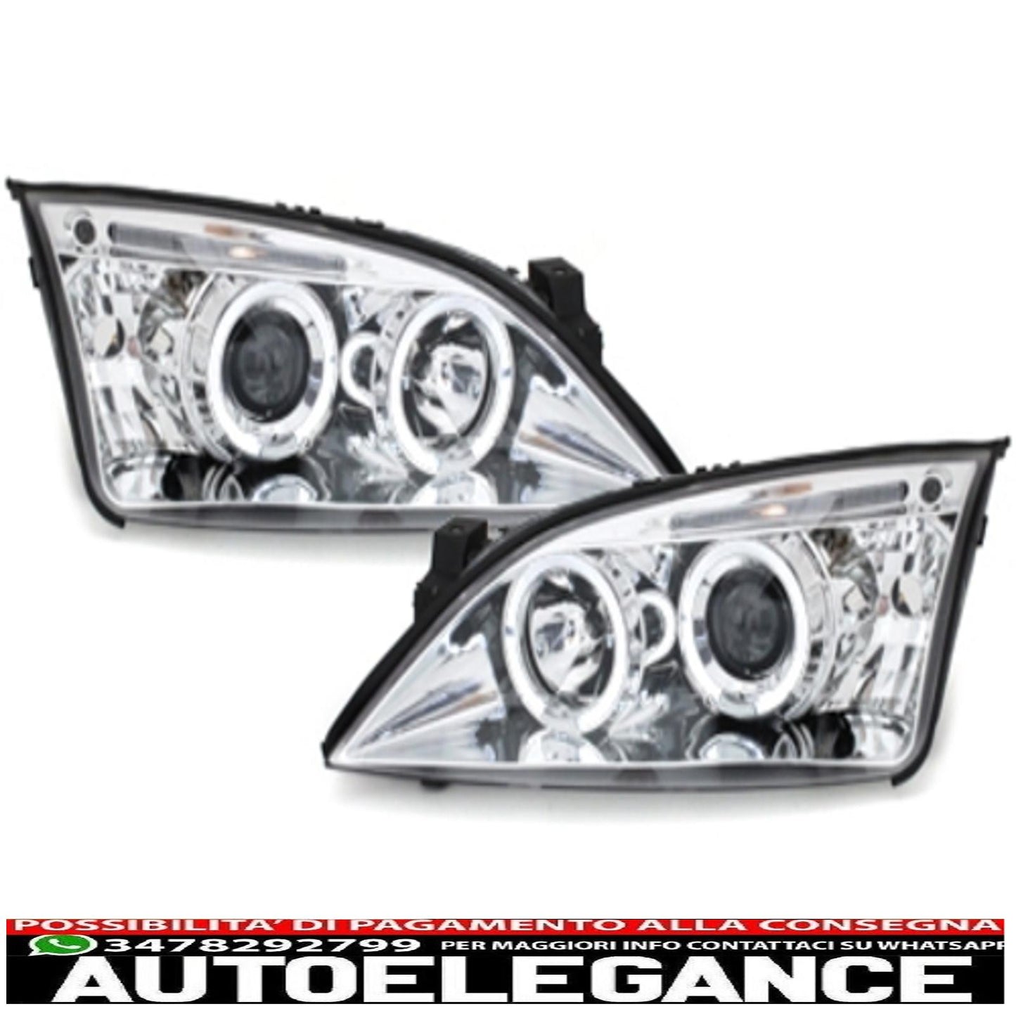 headlights suitable for ford mondeo (09.2000-05.2007) angel eye chrome 
