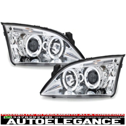 headlights suitable for ford mondeo (09.2000-05.2007) angel eye chrome 