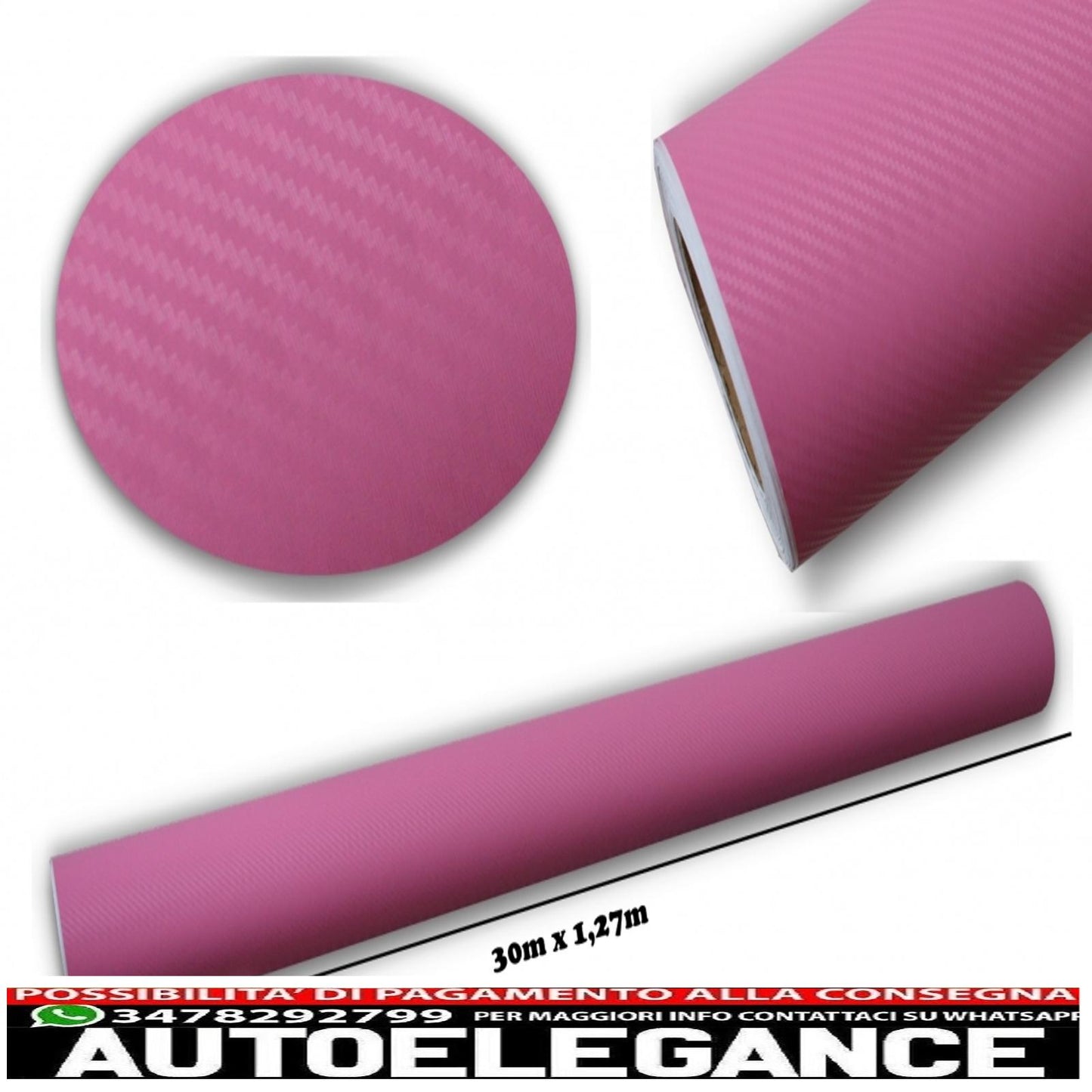 3D Carbon Fiber Textured Film - Car Vinyl 30 Meters