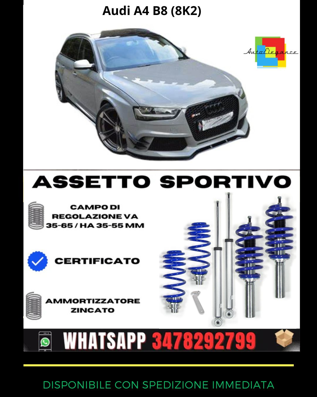 🔥Assetto sportivo ADATTO per Audi A4 B8 (8K2)🔥