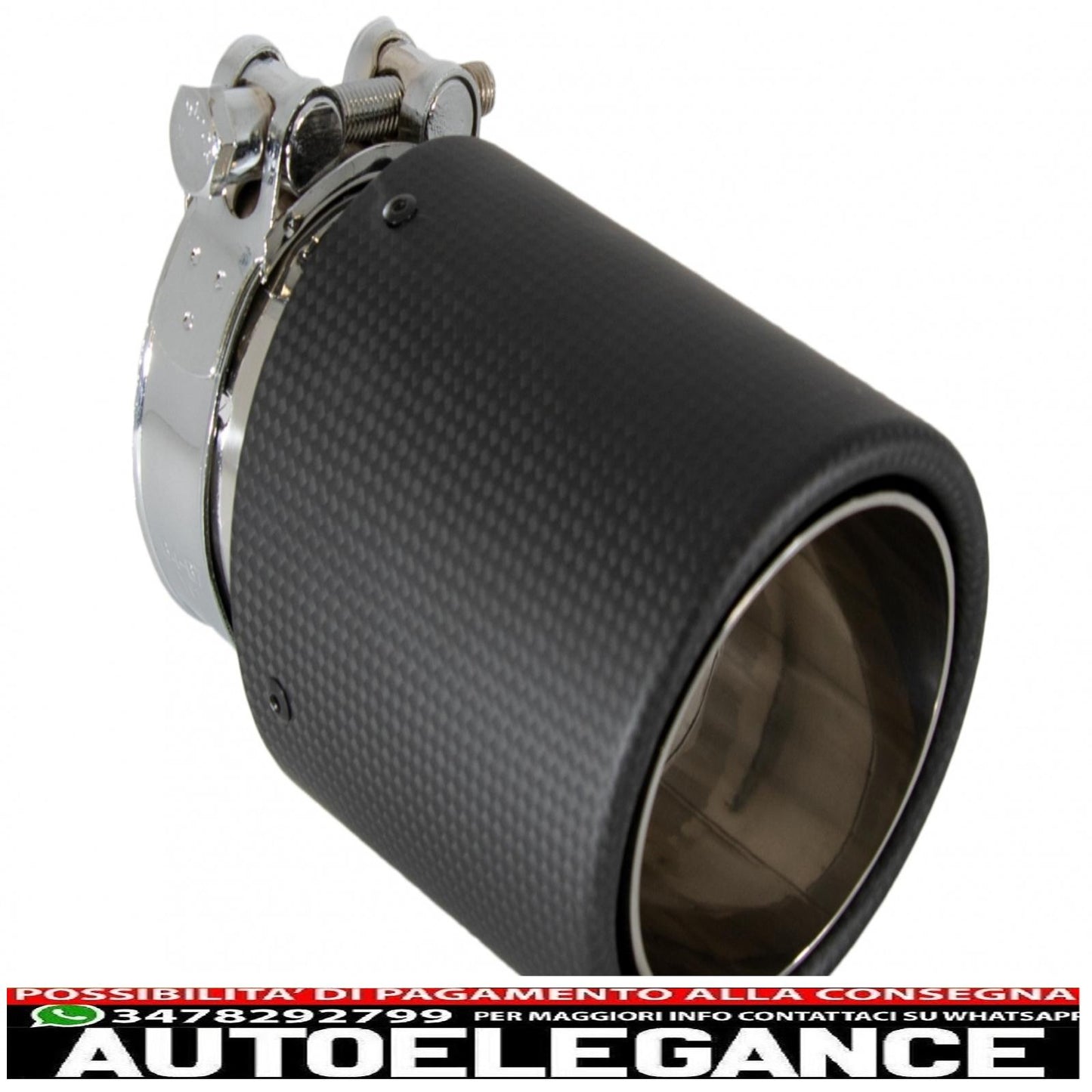 Universal Carbon Fiber Exhaust Muffler Tip Matte Finish Inlet 6.8cm/2.67inch