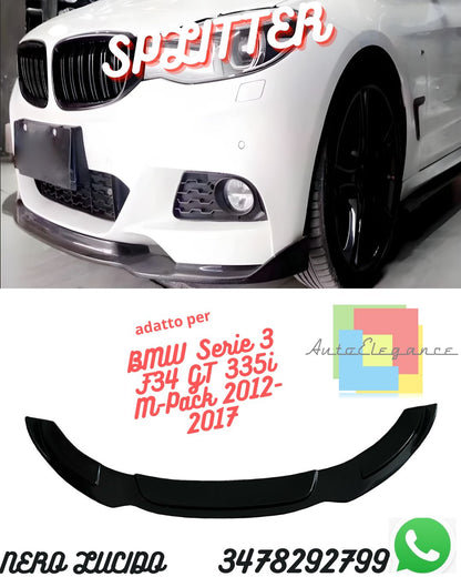 Front Splitter BMW Serie 3 F34 GT 335i M-Pack 2012-2017 With TÜV ABE 
