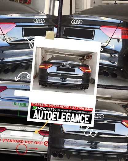 DIFFUSORE ADATTO PER AUDI A5 SPORTBACK 8TA S-LINE (FACELIFT 2012-16)