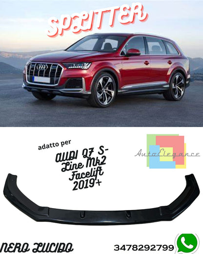 Splitter Anteriore AUDI Q7 S-Line Mk2 Facelift 2019+ Senza ABE TÜV