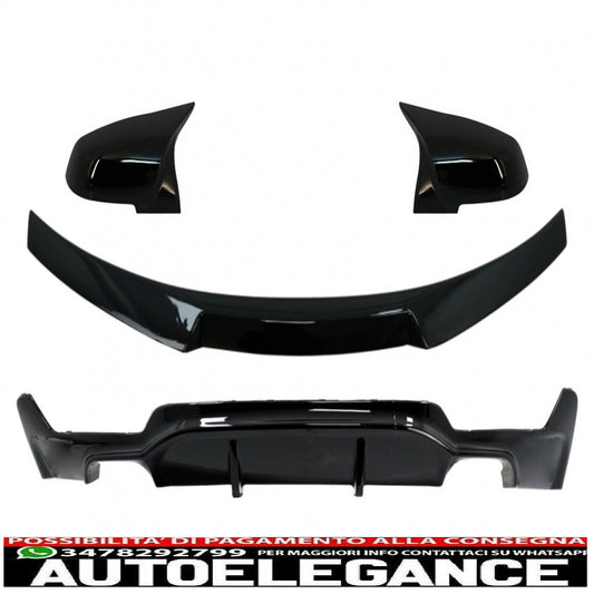 diffusore posteriore con spoiler per il bagagliaio e coperture degli specchietti adatto per BMW Serie 4 F32 Coupé (2013-) M Performance Design