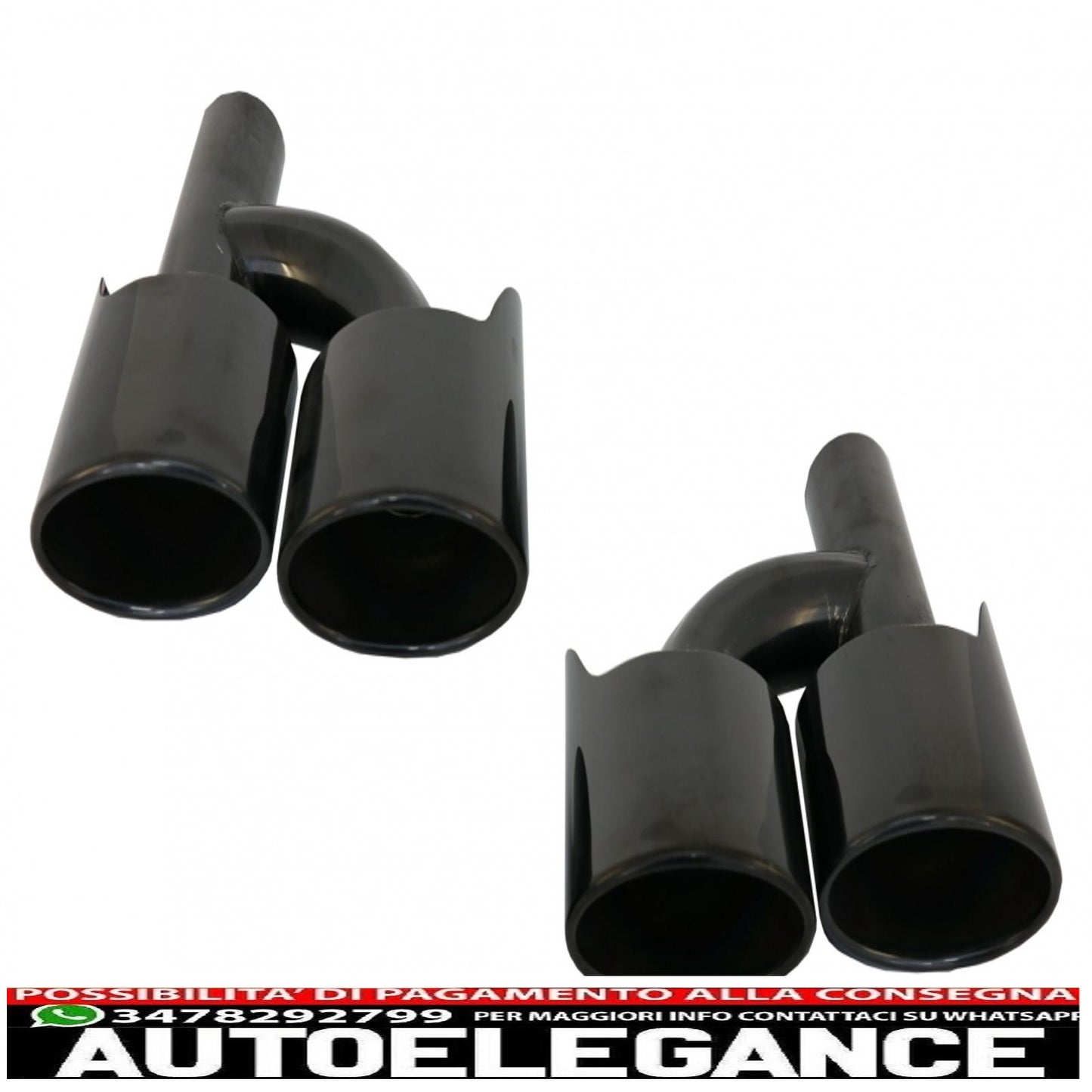 Black exhaust tips suitable for mercedes c class e class s class cls sl slk w204 w211 w221 w219 e63 c63 design