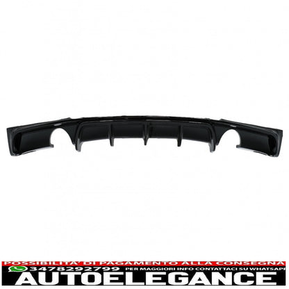 spoiler paraurti posteriore mantovana diffusore doppia uscita per scarico singolo adatto per bmw serie 3 f30 f31 (2011-2019) m design nero pianoforte