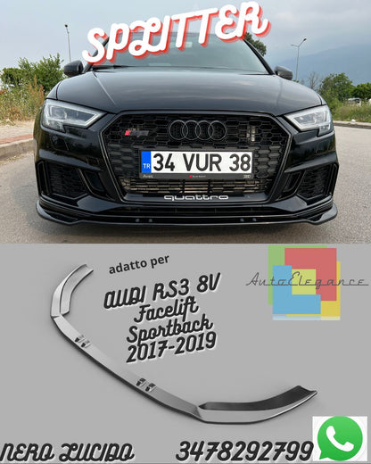 Splitter Anteriore AUDI RS3 8V Facelift Sportback 2017-2019 Versione 3
