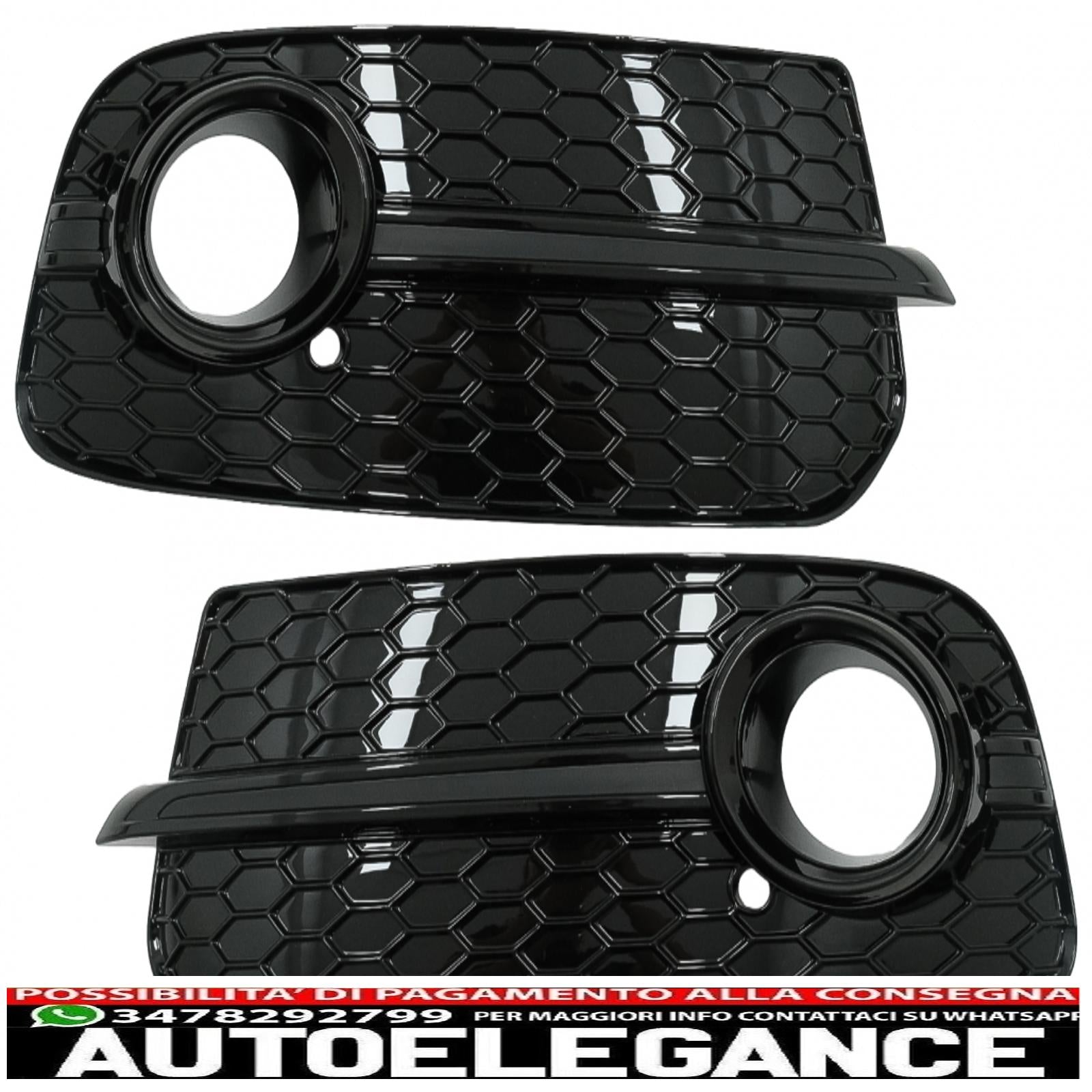 Copri fendinebbia griglie laterali adatti per audi q5 suv 8r facelift (2012-2016) completamente nero design rs AUTOELEGANCERICAMBI