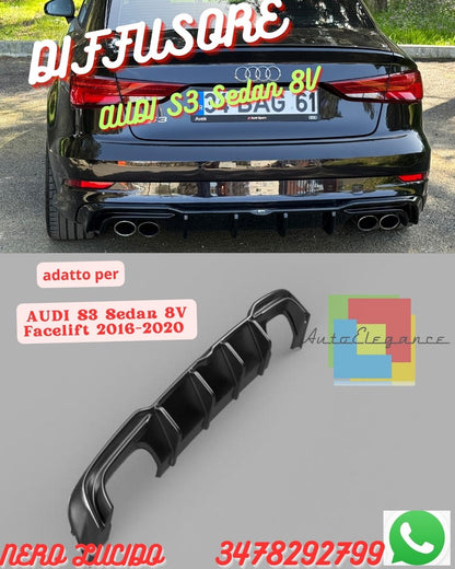 ✨DIFFUSORE ADATTO PER ✨AUDI S3 Sedan 8V Facelift 2016-2020 ✨