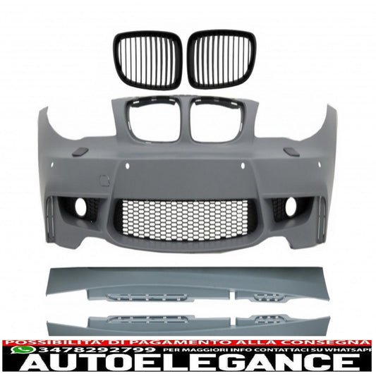 paraurti anteriore con minigonne laterali adatto per bmw serie 1 e87 (2004-2011) design 1m