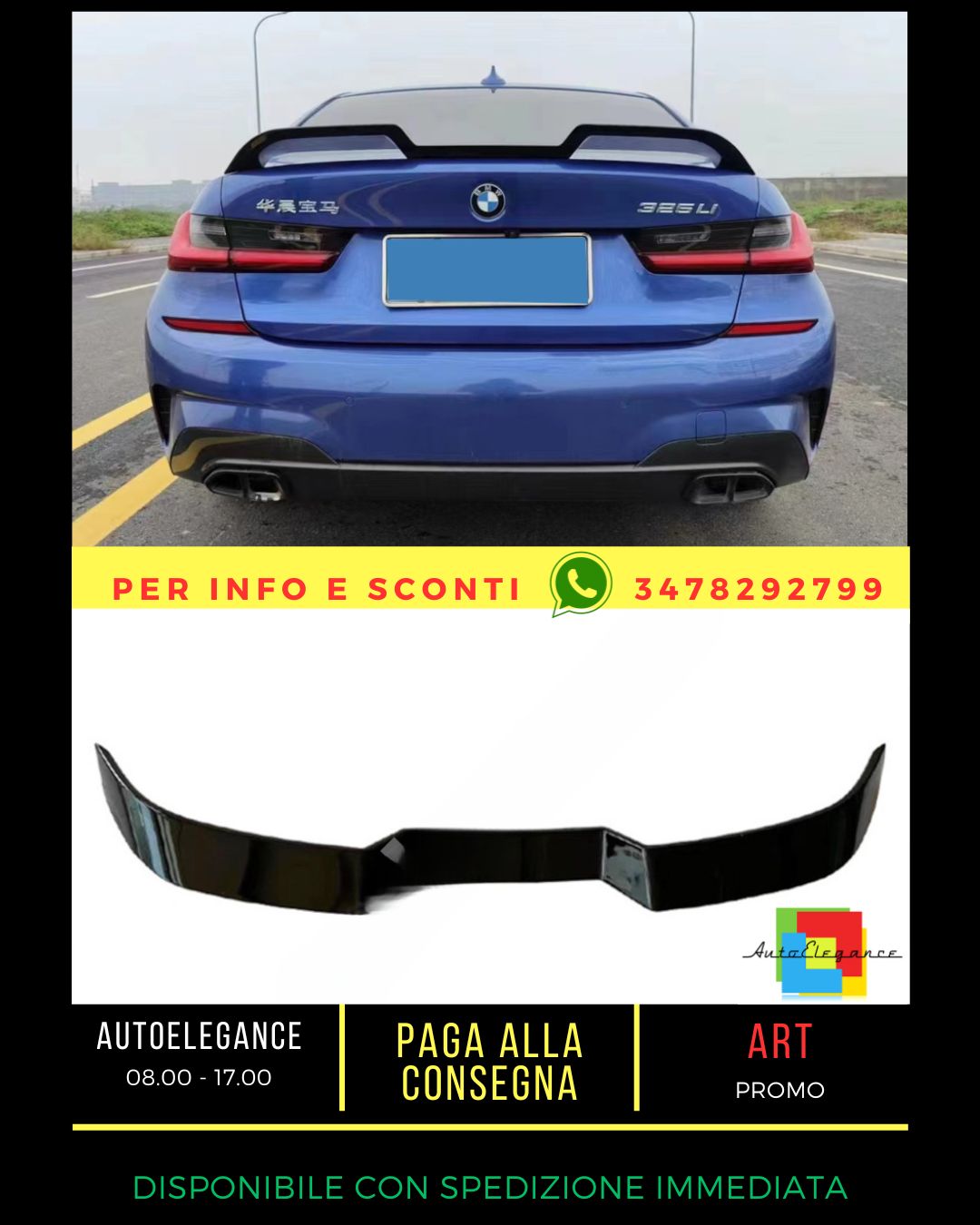 ✨GLOSSY BLACK Spoiler suitable for BMW 3 G20 2018+ Sedan✨