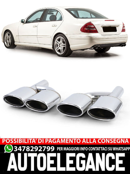 Terminali di scarico sportivi in acciaio inox aftermarket compatibile con Mercedes W204 W211 W164 W166 W221 R230