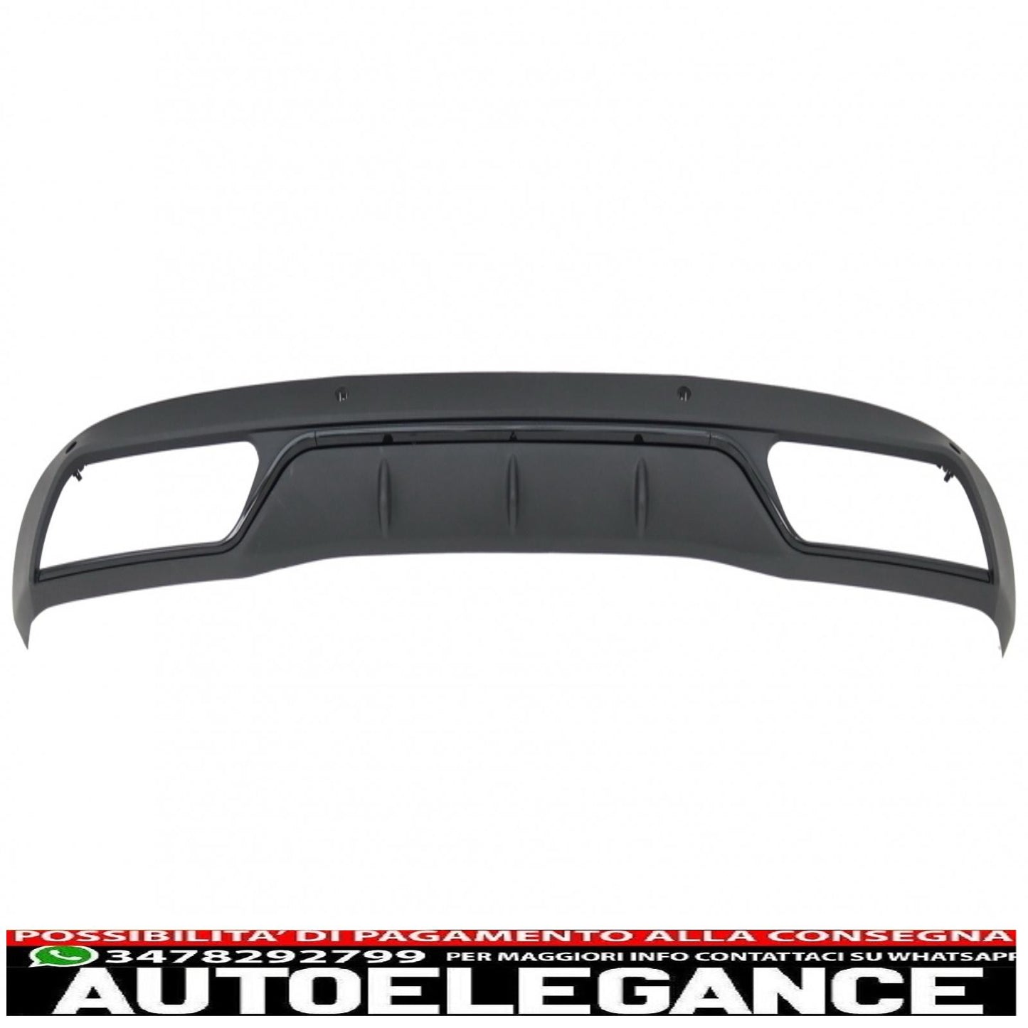 diffusore paraurti posteriore adatto per mercedes classe c w205 s205 (2014-2018) c63 look shadow black solo per paraurti standard
