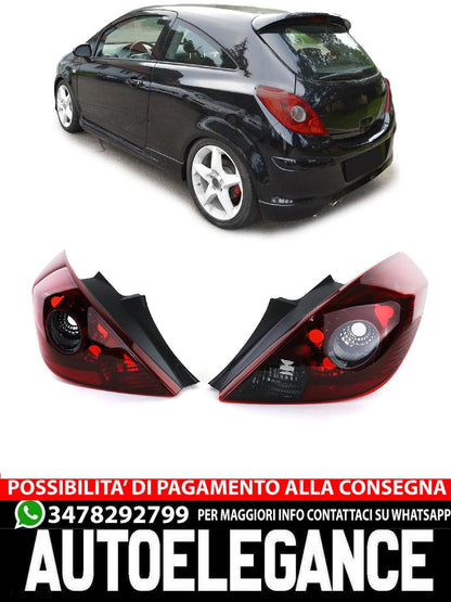 Fanali posteriori OPC ottiche fumè per Opel Corsa D 3 porte dal 06