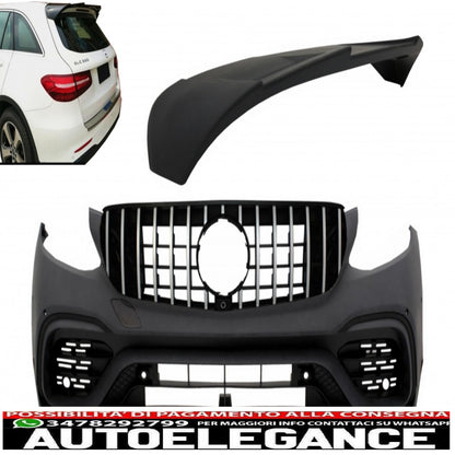 paraurti anteriore con spoiler posteriore sul tetto adatto per mercedes glc x253 suv (2015-2019) glc 63 design