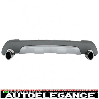 diffusore posteriore con terminali di scarico adatti per bmw x1 suv f48 (06.2015-up) m design sportivo