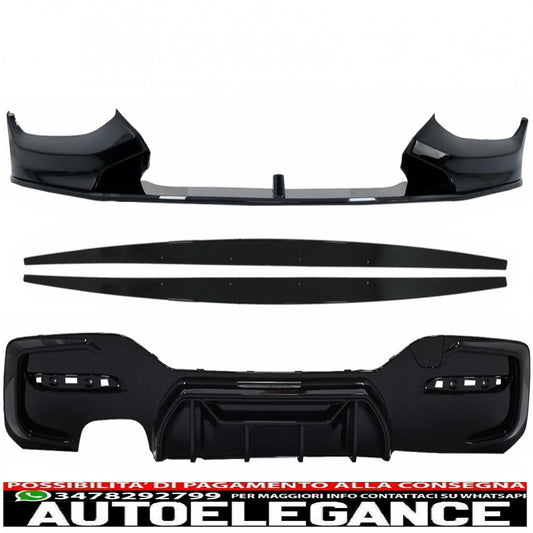 Spoiler per paraurti anteriore adatto per BMW Serie 1 F20 F21 LCI (2015-2019) con paraurti posteriore spoiler mantovana diffusore e estensioni minigonne laterali Hatchback M Sport Piano Black