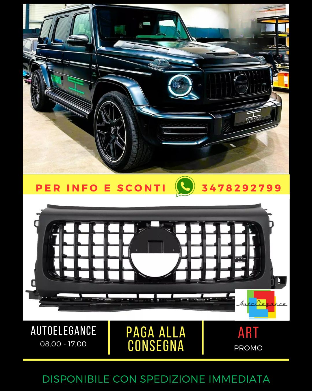 ✨Griglia Nero Lucido ADATTA PER Mercedes G Wagon Class W464 G63✨