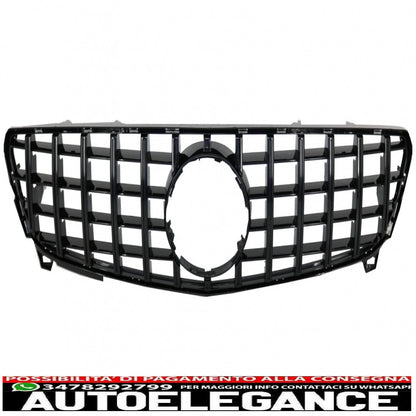 central grille suitable for mercedes a-class w176 restyling (09.2015-2018) a45 gt-r design panamericana all black